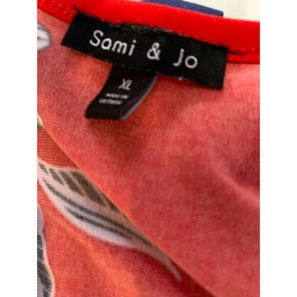 Sami & Jo Womens Art to wear Unique Glam Red Floral & Polka Dot Fit & Flare Dres - Picture 8 of 8